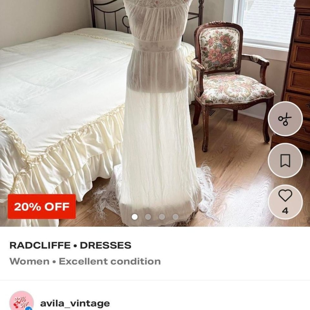 white lace maxi dress 70s white lace radcliffe maxi dress - Picture 5 of 5